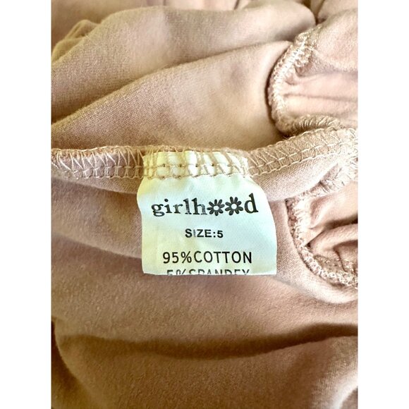 Girlhood Cotton Ruffle Hem Twirl Dress Pink Mauve Tank Style Size 5 - Picture 8 of 9